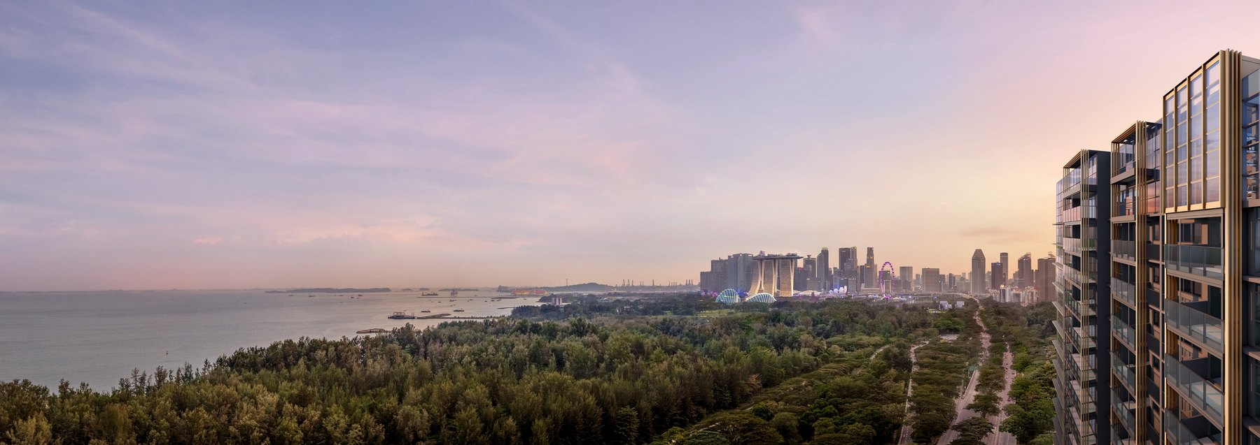 Meyer Blue at dusk, with the coast and city beyond (artist’s impression)
