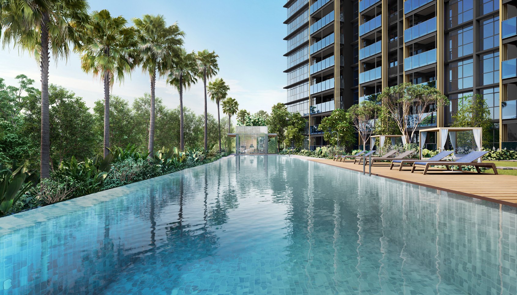 Lap pool beside the tower (artist’s impression)