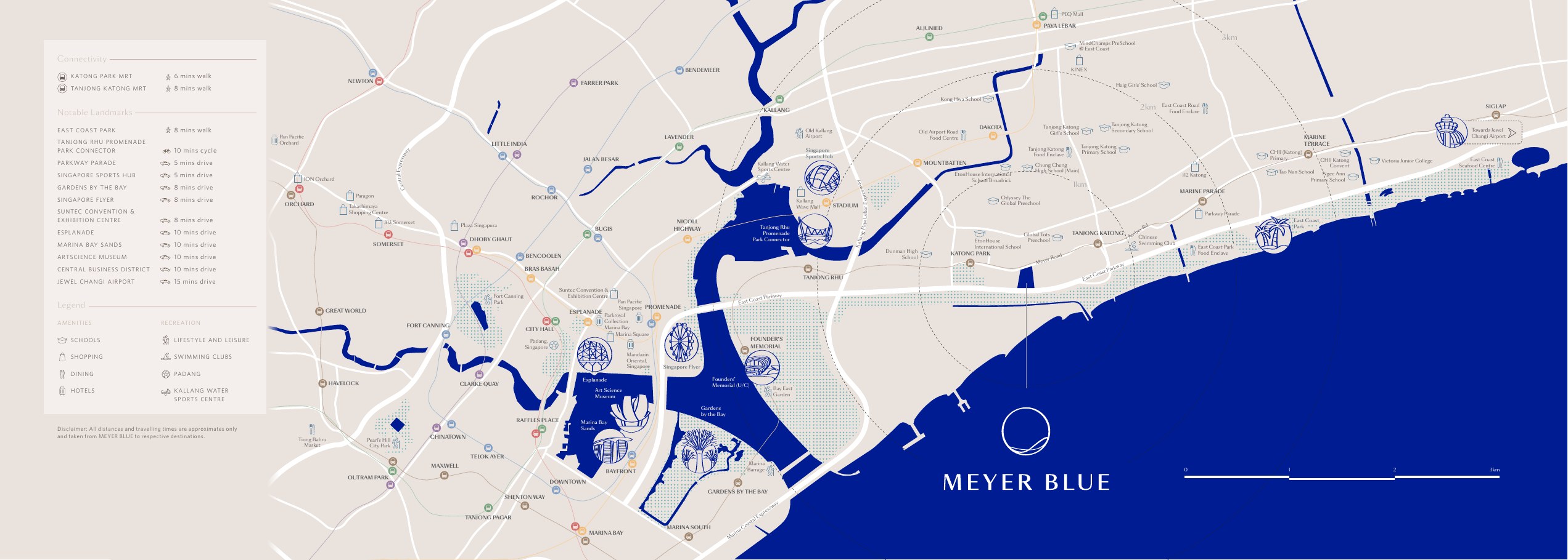 Location map and travel times
