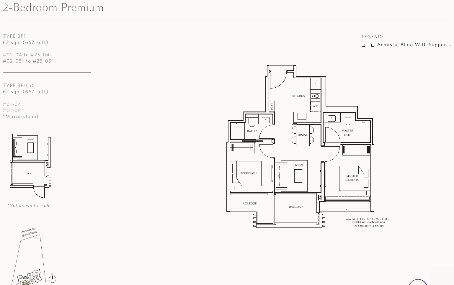 2-Bedroom Premium · Type BP1, 667 sqft