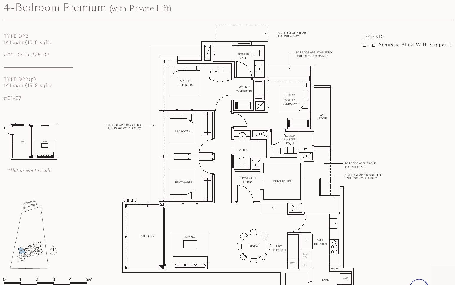 4-Bedroom Premium (private lift) · Type DP2, 1,518 sqft